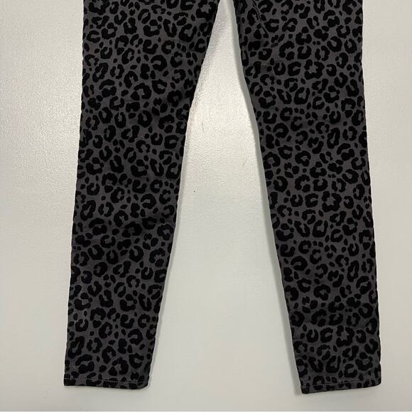Madewell 9" Mid-Rise Skinny Jeans Flocked Leopard Edition Black Women’s Size 26 - Picture 7 of 12